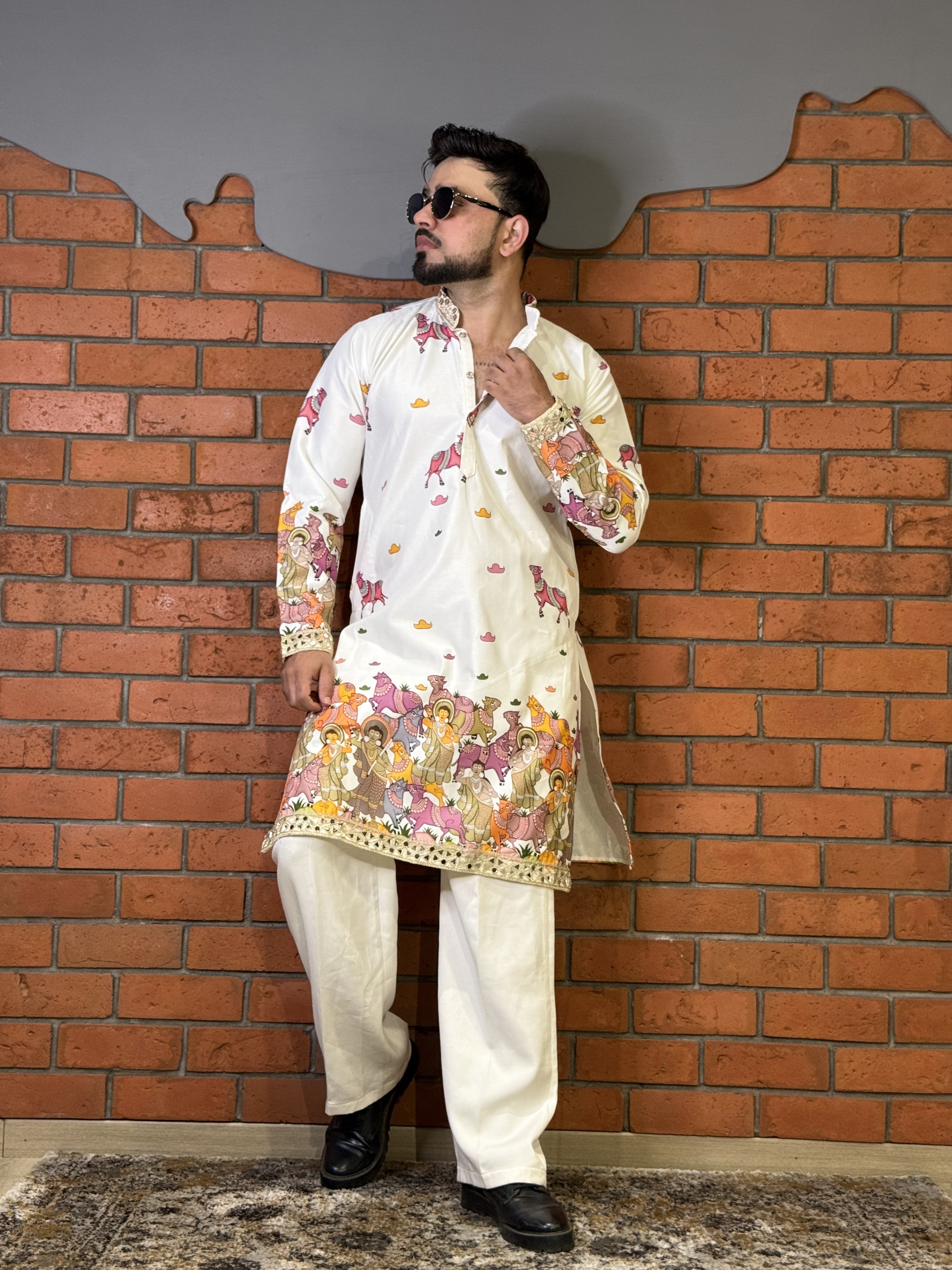 VRINDAVAN INSPIRED KALAMKARI DESIGNER KURTA