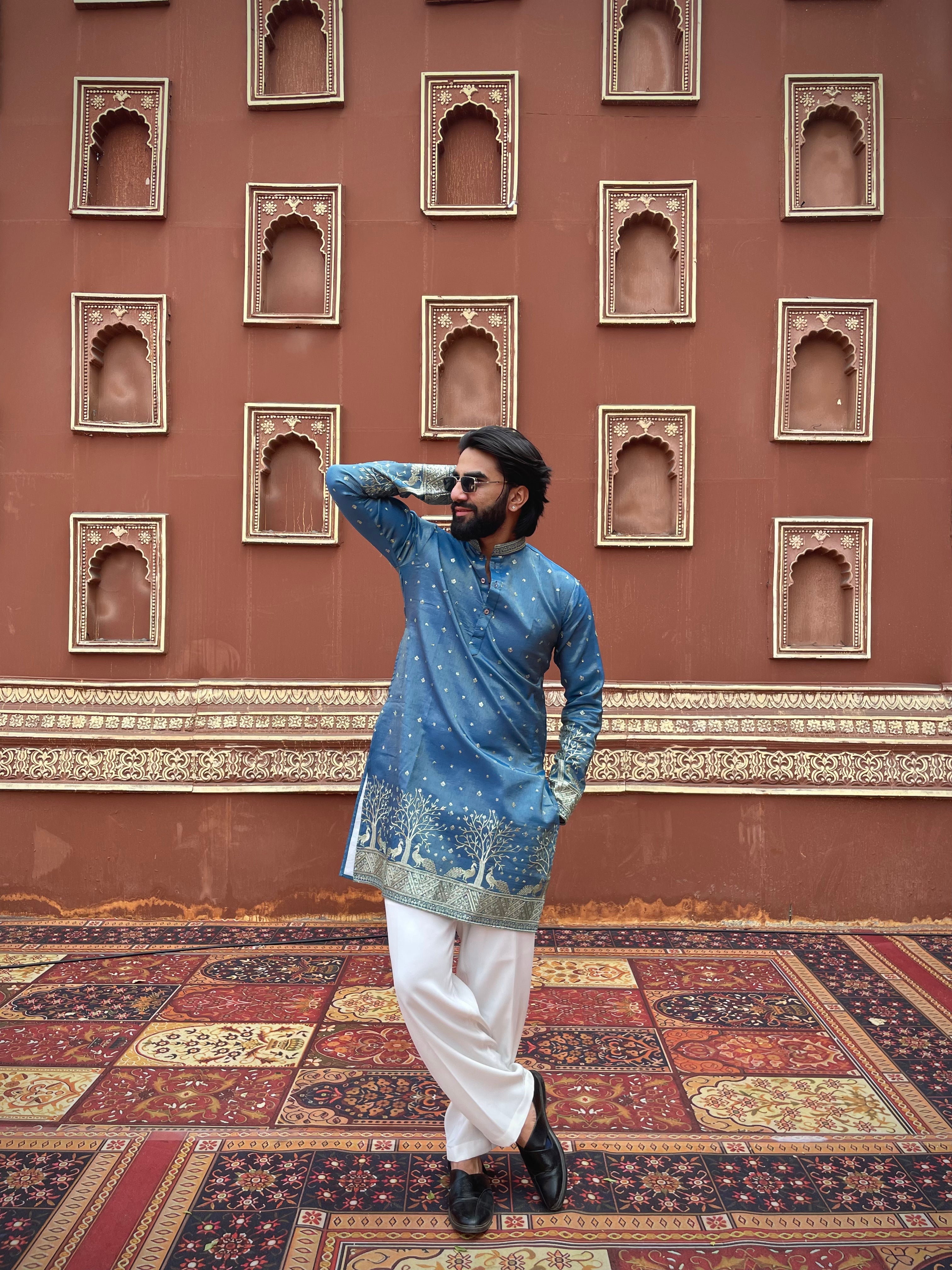 FIROZI SUVARN MAYUR EMROIDERED EXCLUSIVE KURTA