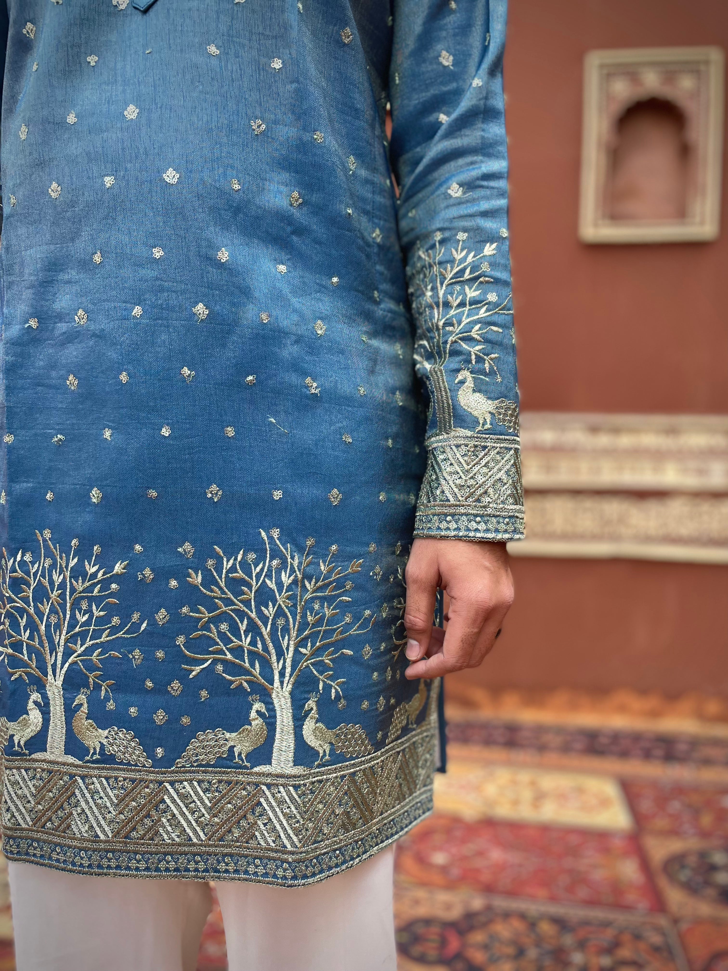 FIROZI SUVARN MAYUR EMROIDERED EXCLUSIVE KURTA