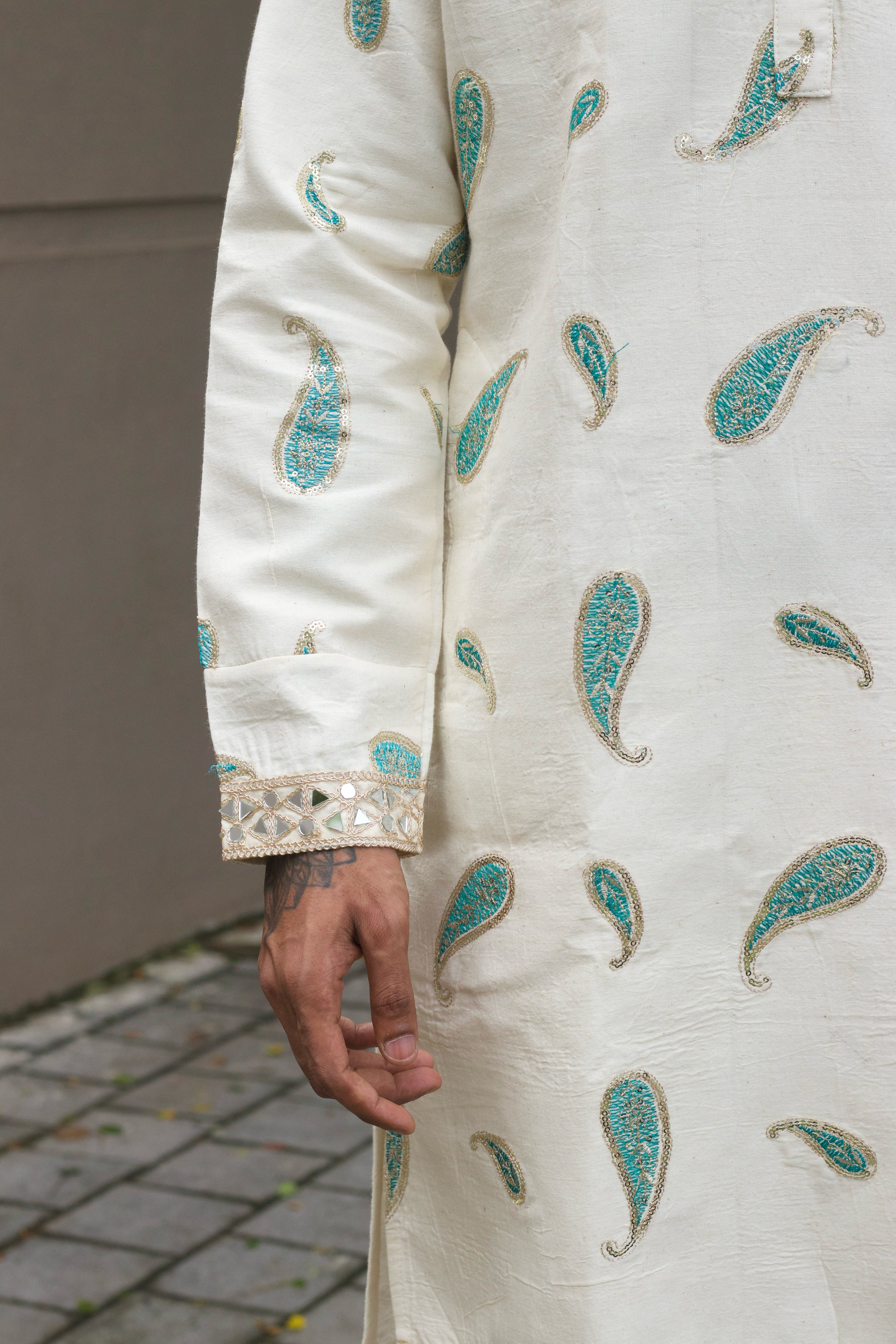 FIROZI KERI EMBROIDERED DESIGNER KURTA