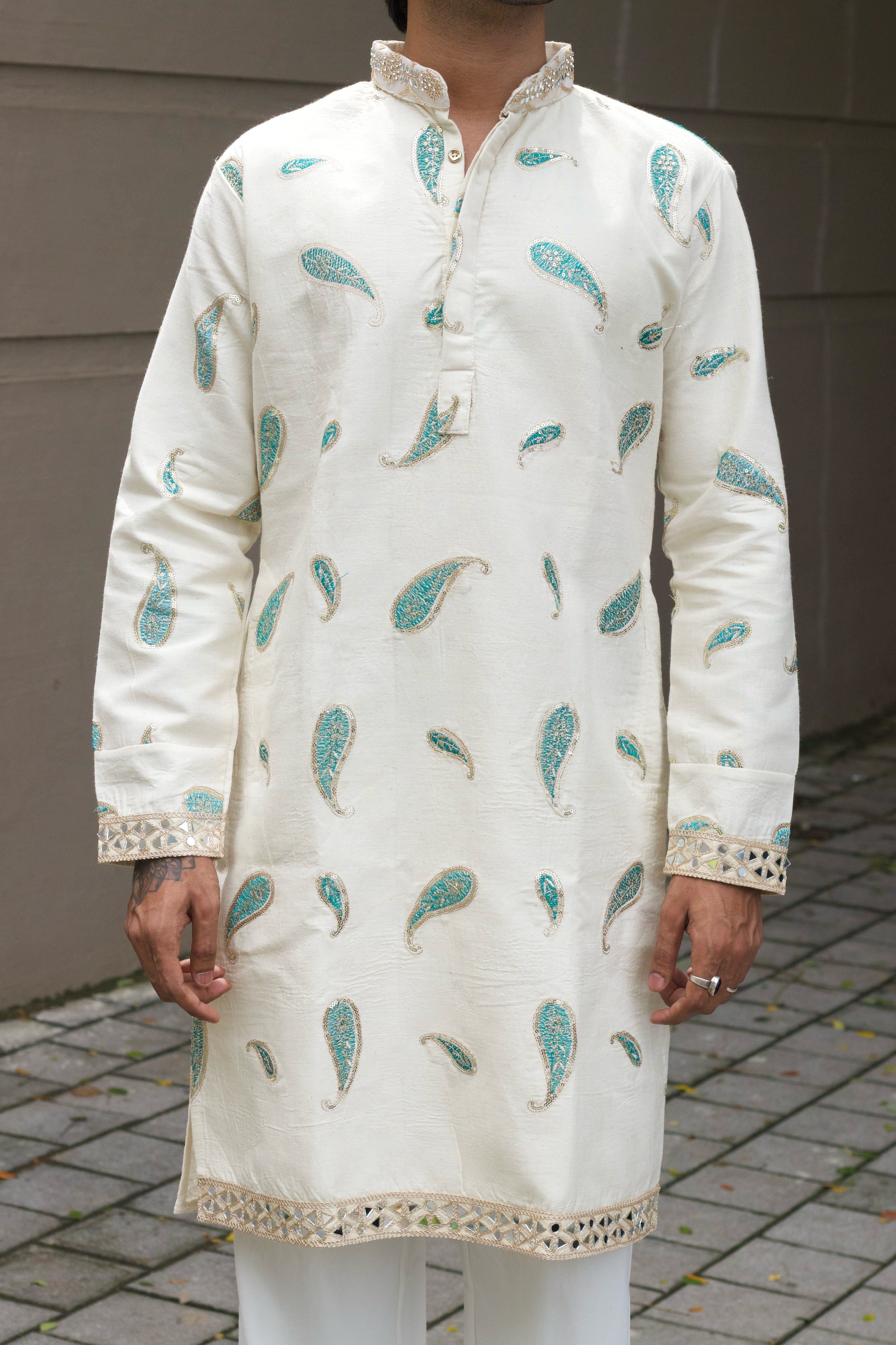 FIROZI KERI EMBROIDERED DESIGNER KURTA