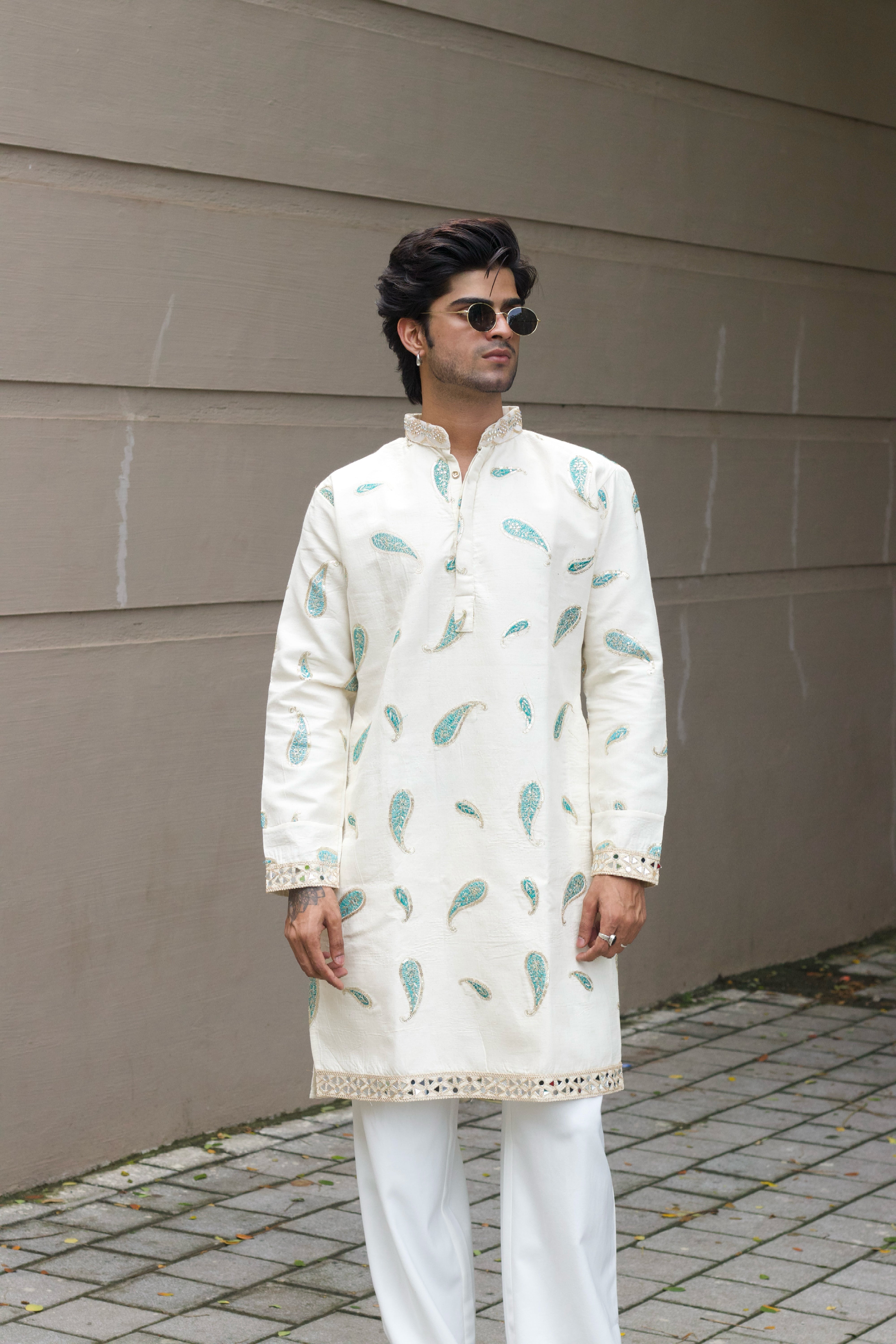 FIROZI KERI EMBROIDERED DESIGNER KURTA