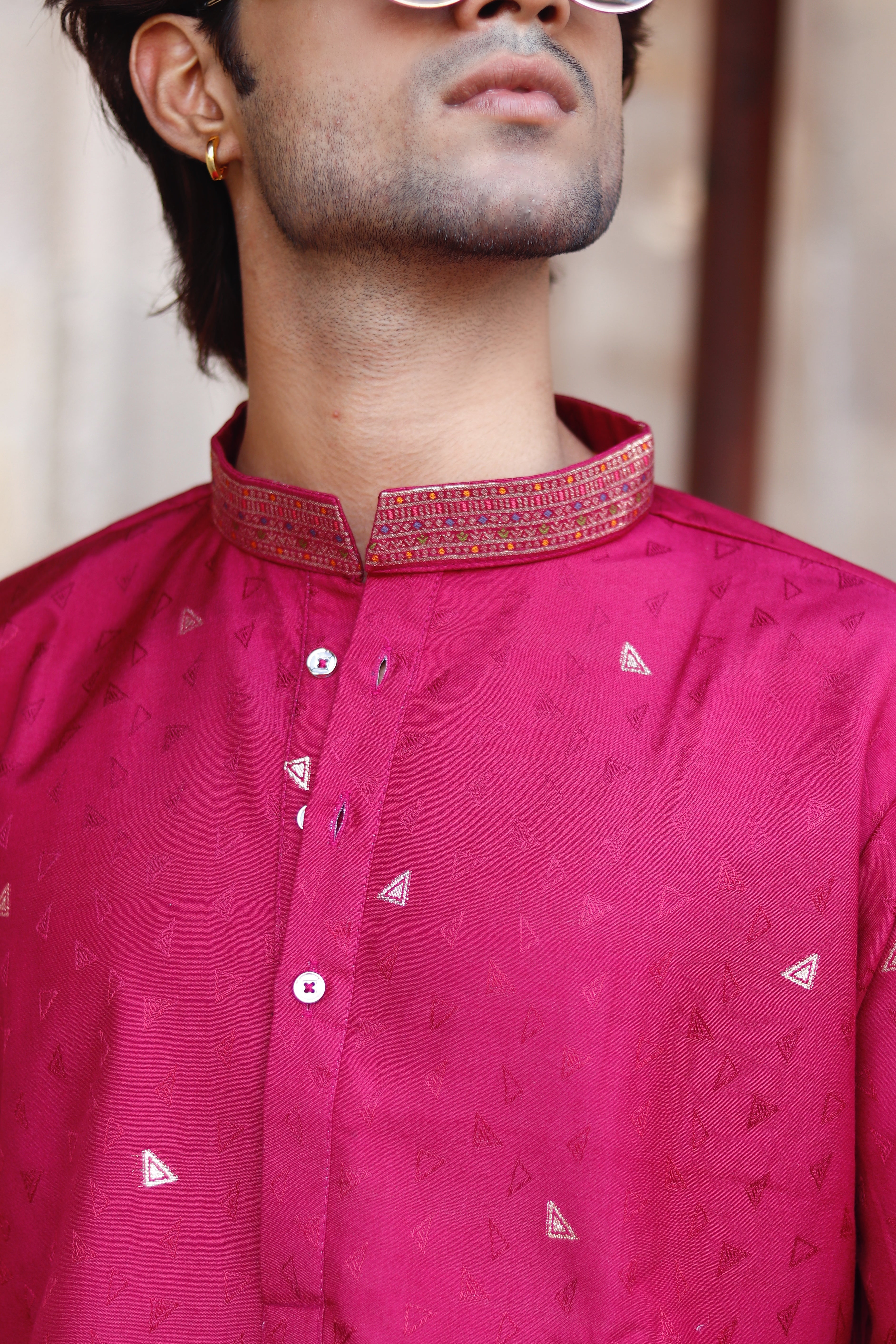 WINE SHAHI BAARAT JACQUARD EXCLUSIVE KURTA