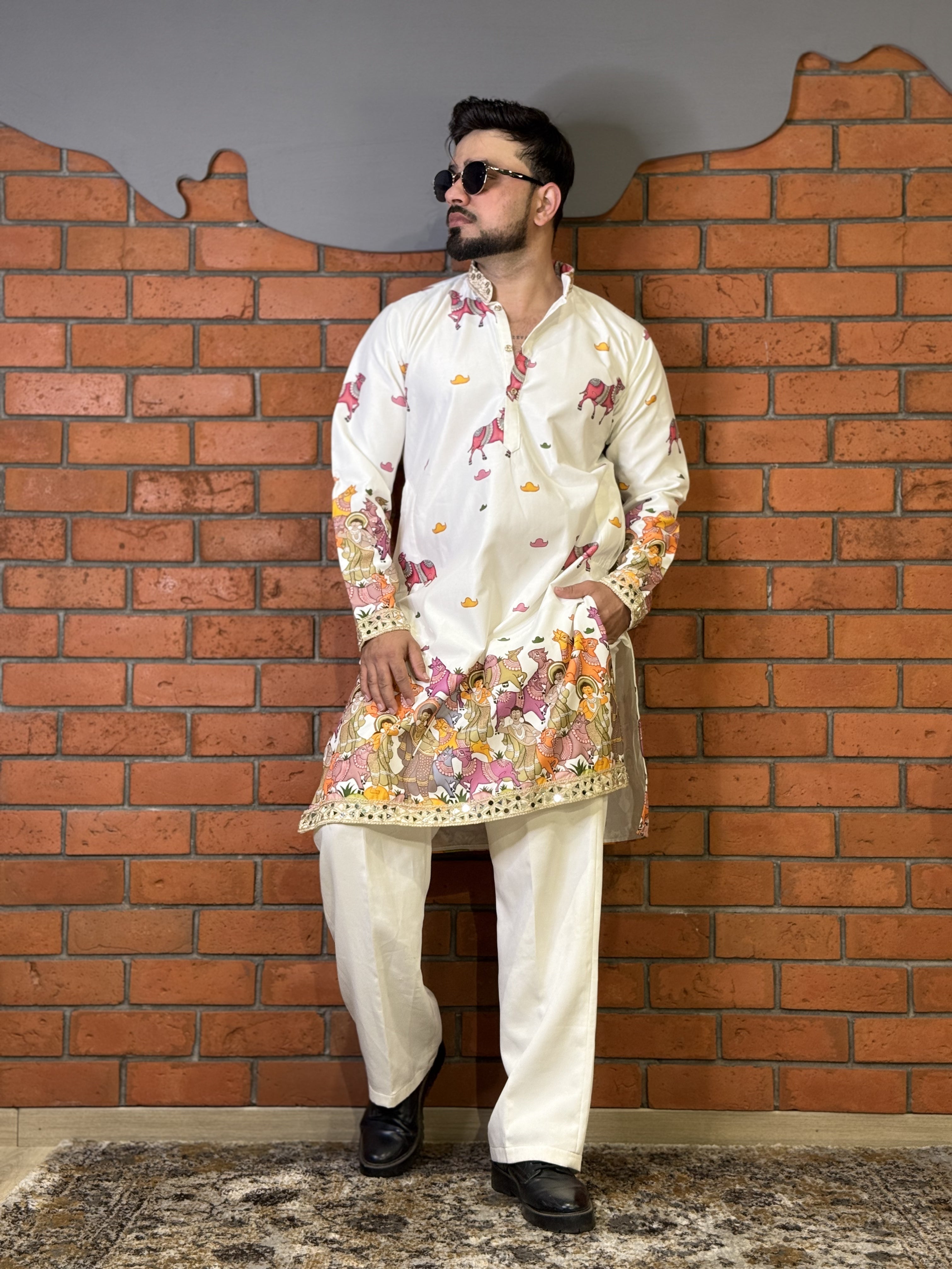 VRINDAVAN INSPIRED KALAMKARI DESIGNER KURTA