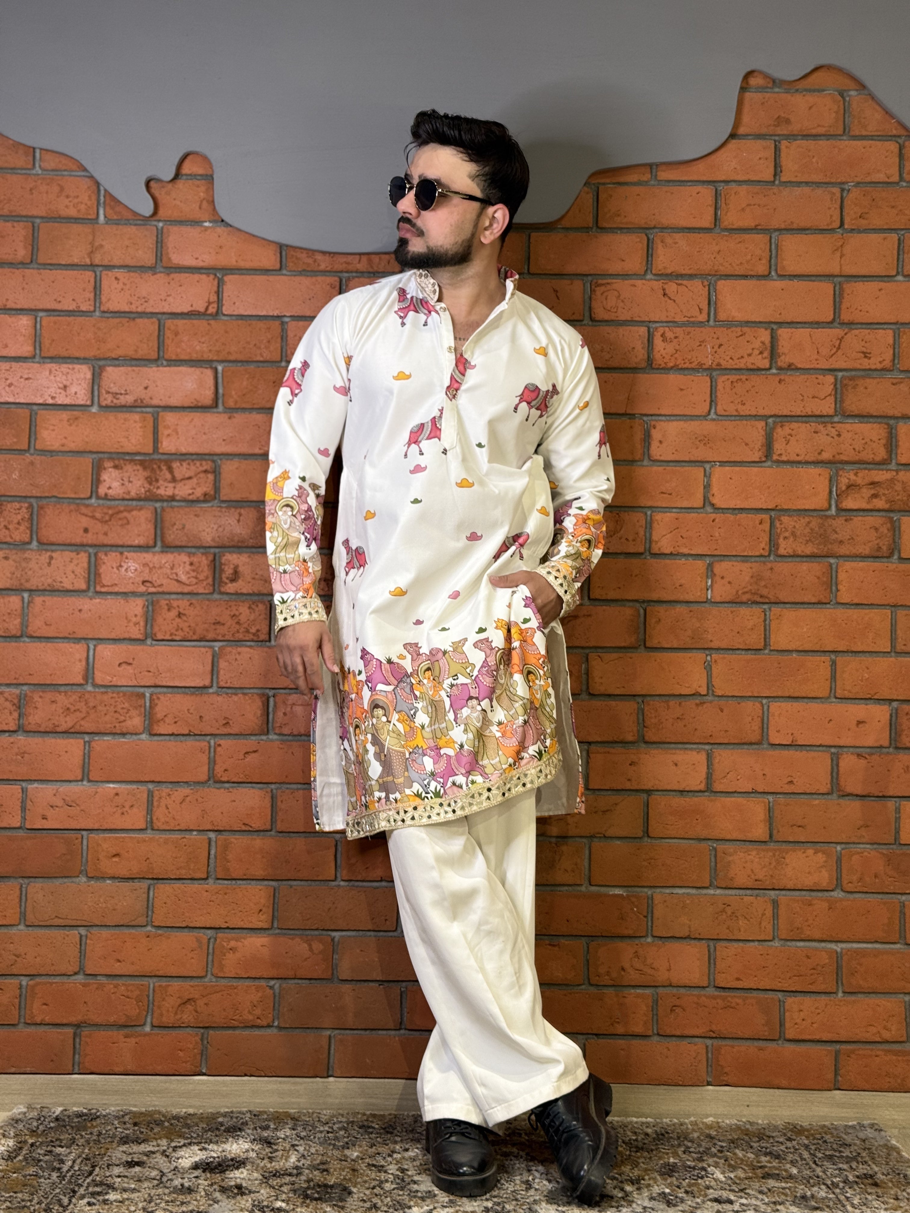 VRINDAVAN INSPIRED KALAMKARI DESIGNER KURTA