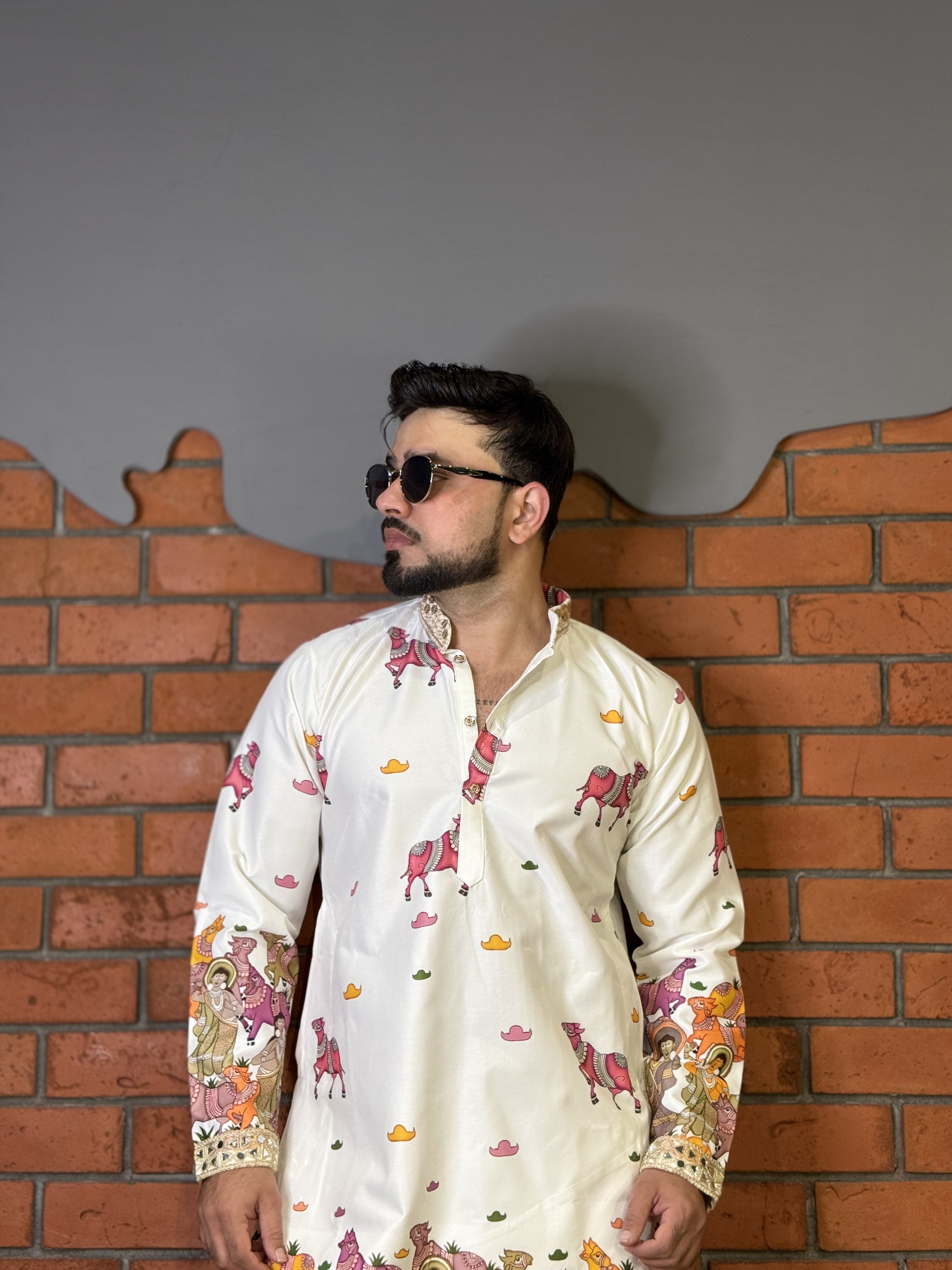 VRINDAVAN INSPIRED KALAMKARI DESIGNER KURTA