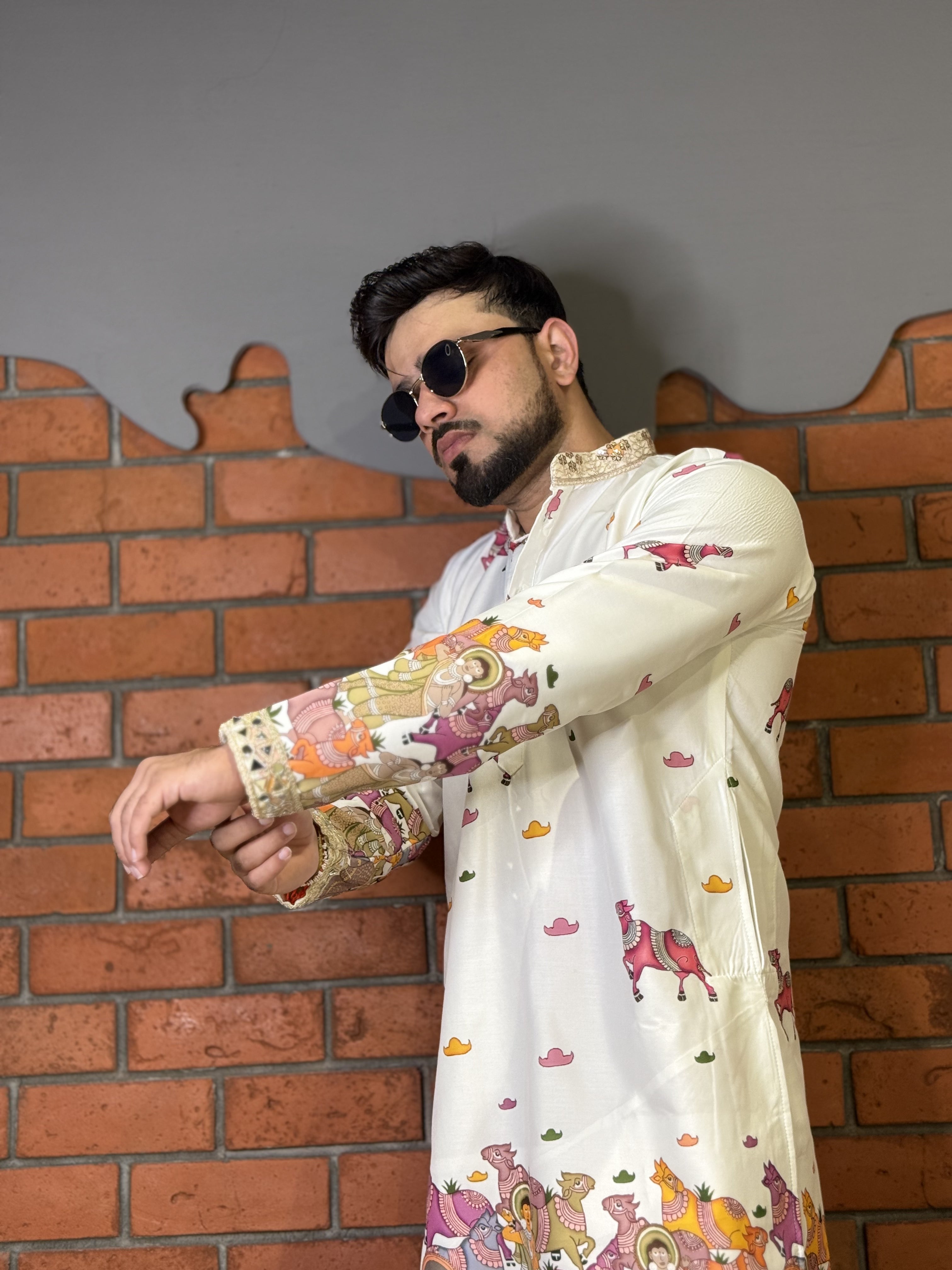 VRINDAVAN INSPIRED KALAMKARI DESIGNER KURTA