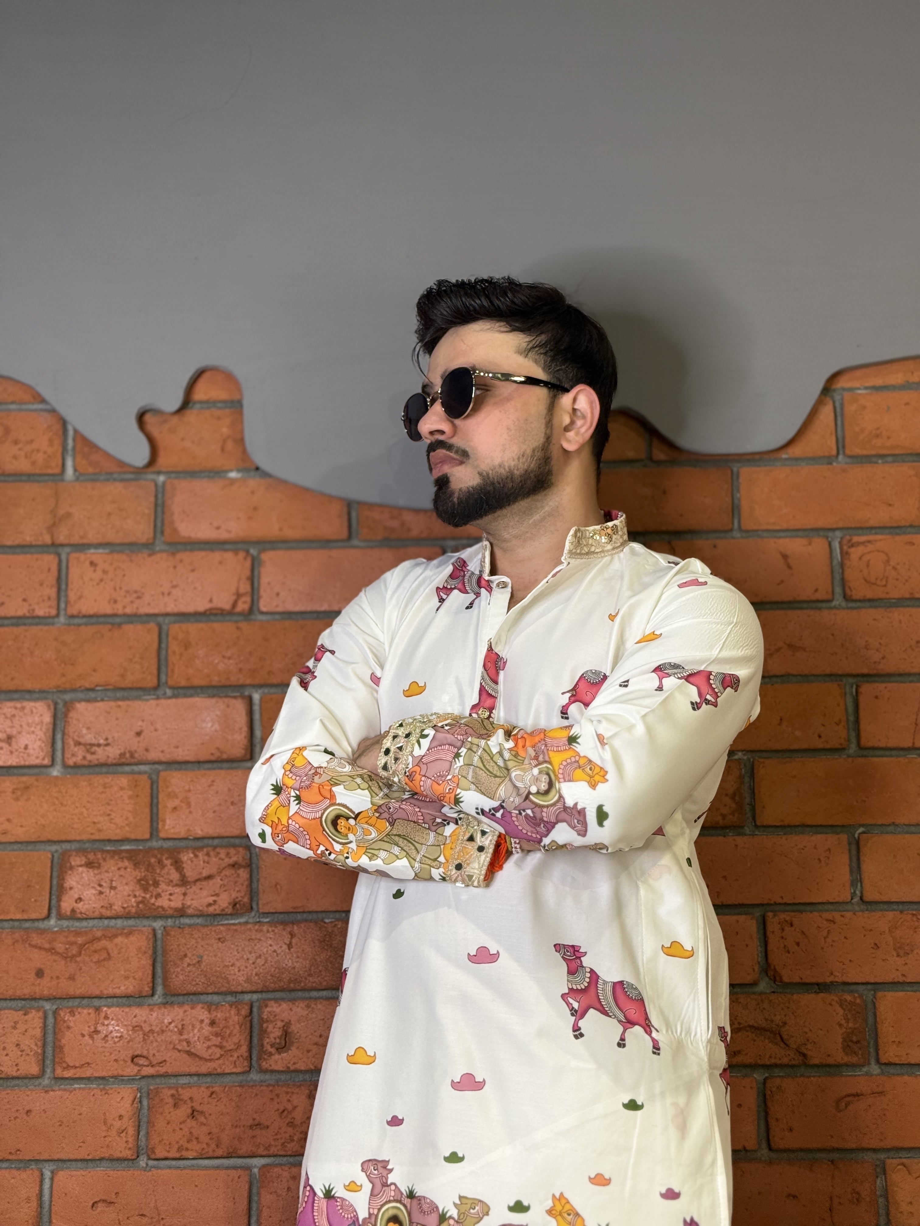 VRINDAVAN INSPIRED KALAMKARI DESIGNER KURTA