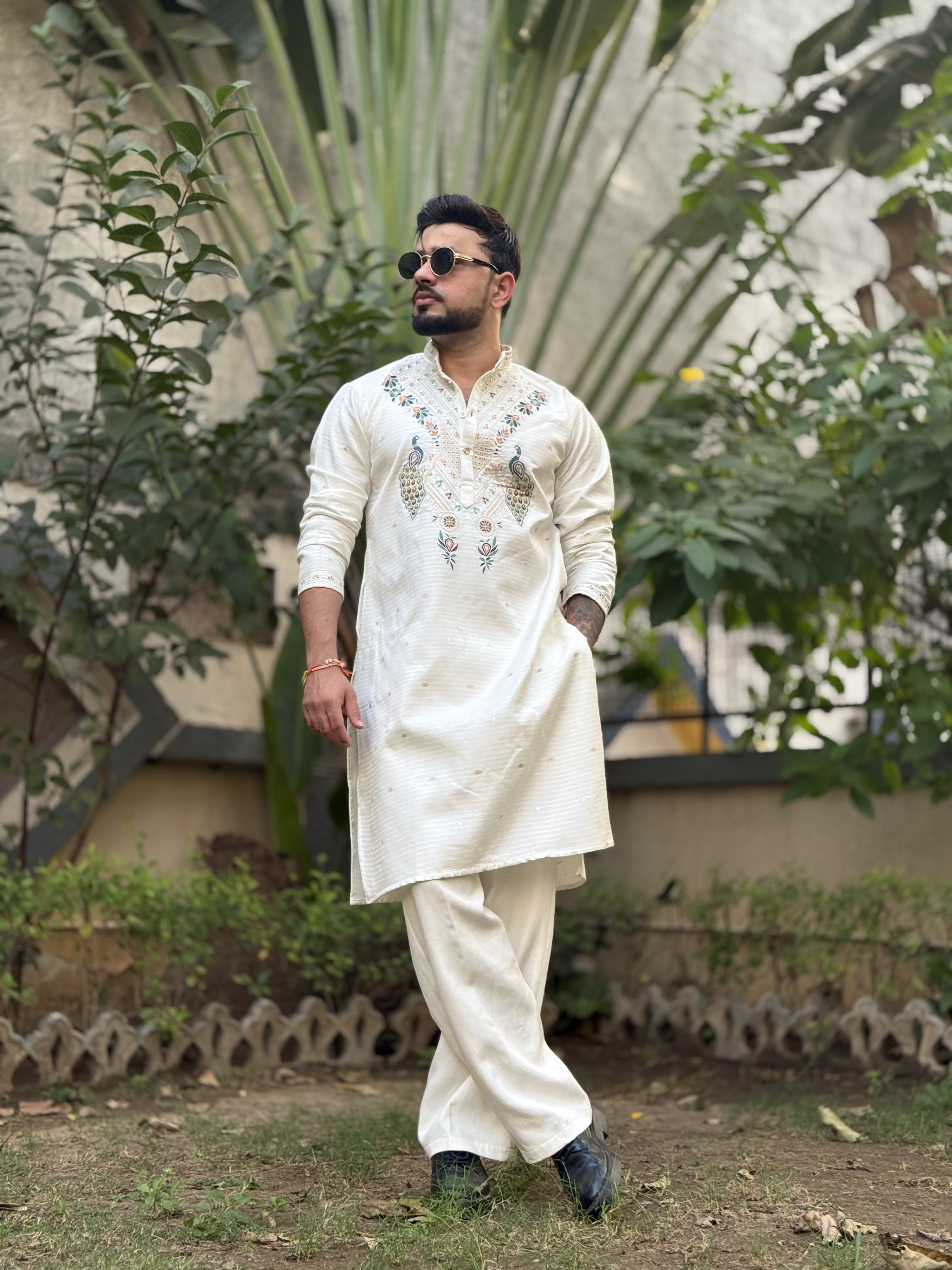 MOR KUNDAN JACQUARD DESIGNER KURTA