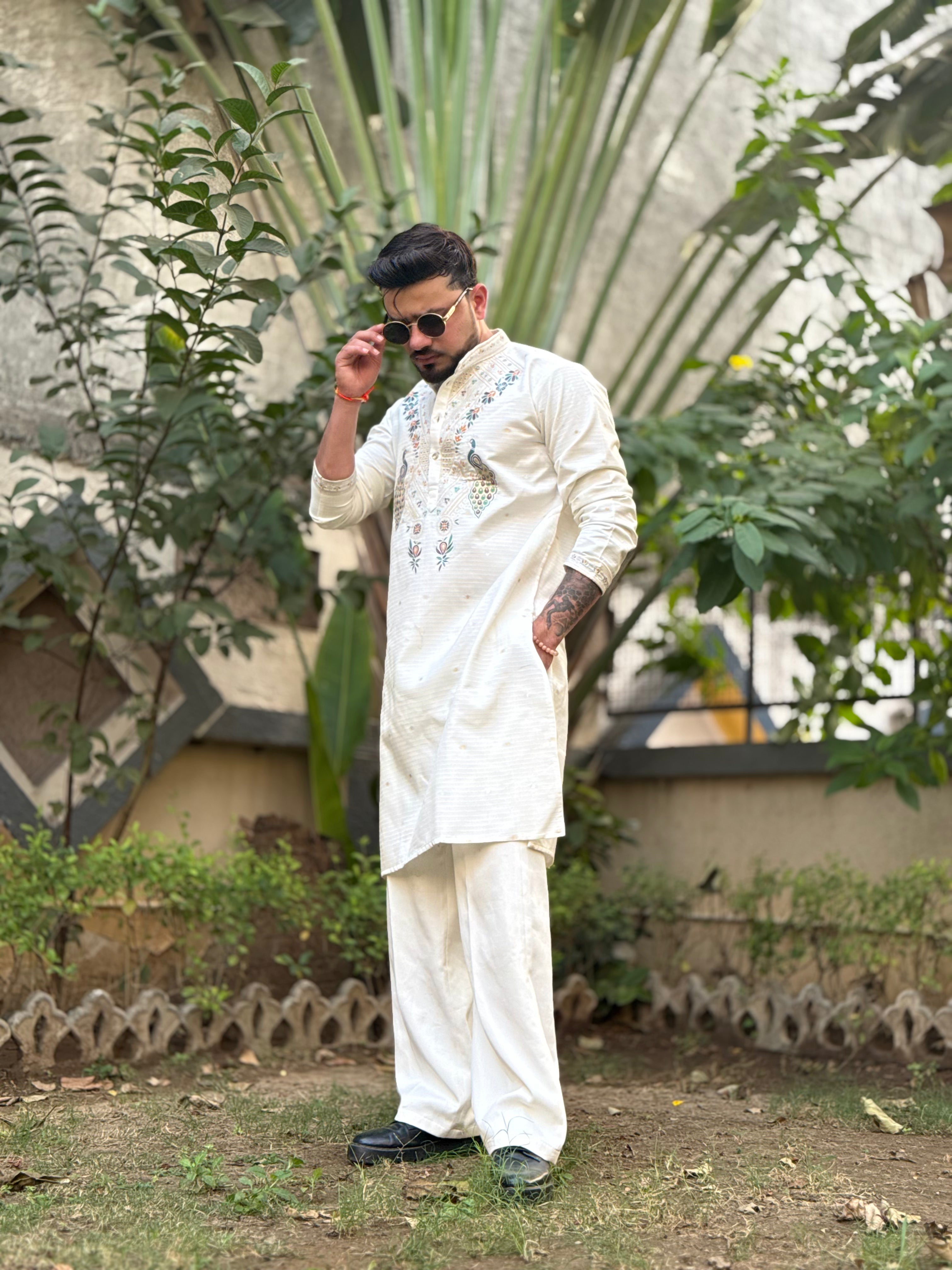 MOR KUNDAN JACQUARD DESIGNER KURTA