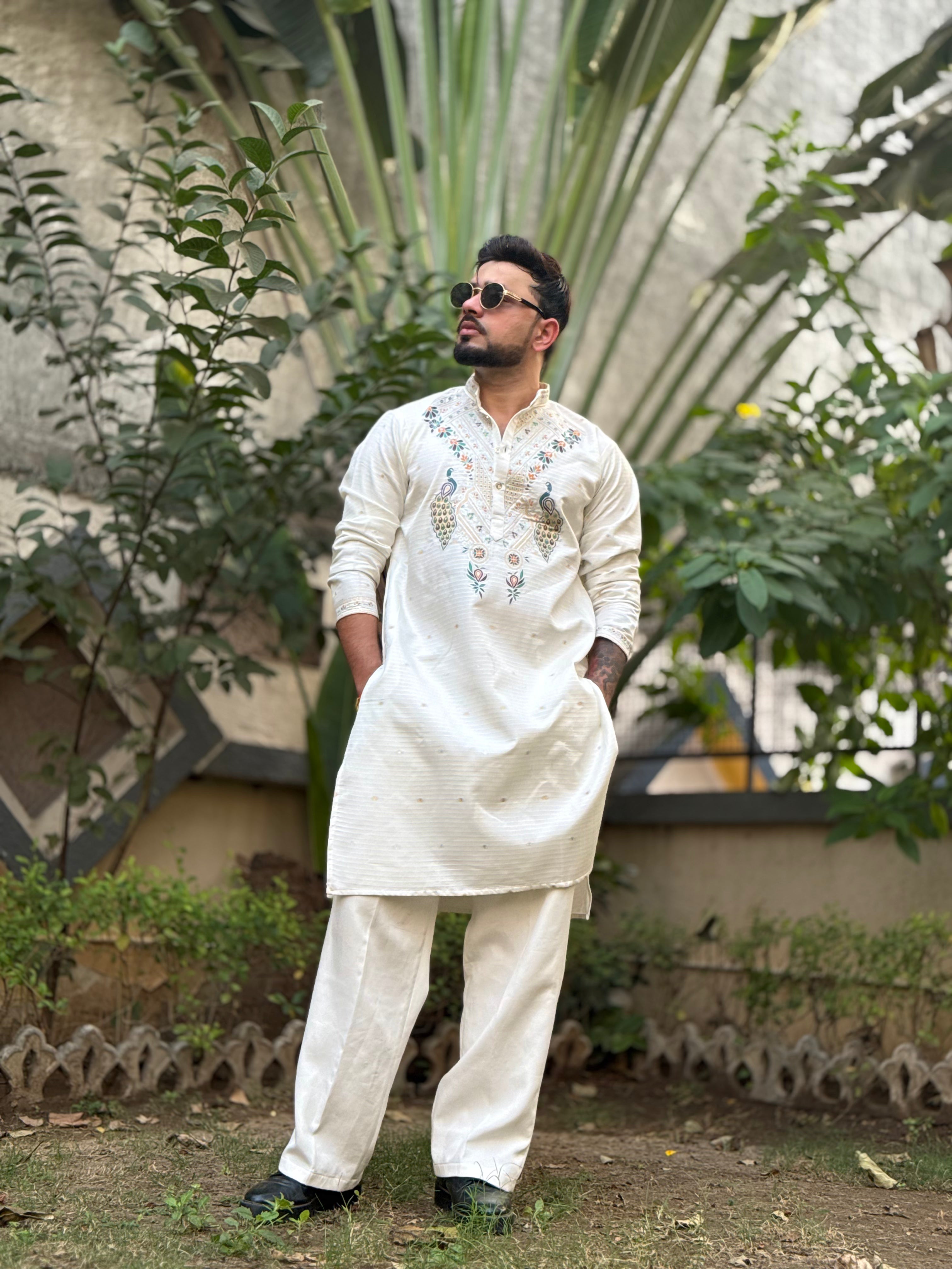 MOR KUNDAN JACQUARD DESIGNER KURTA