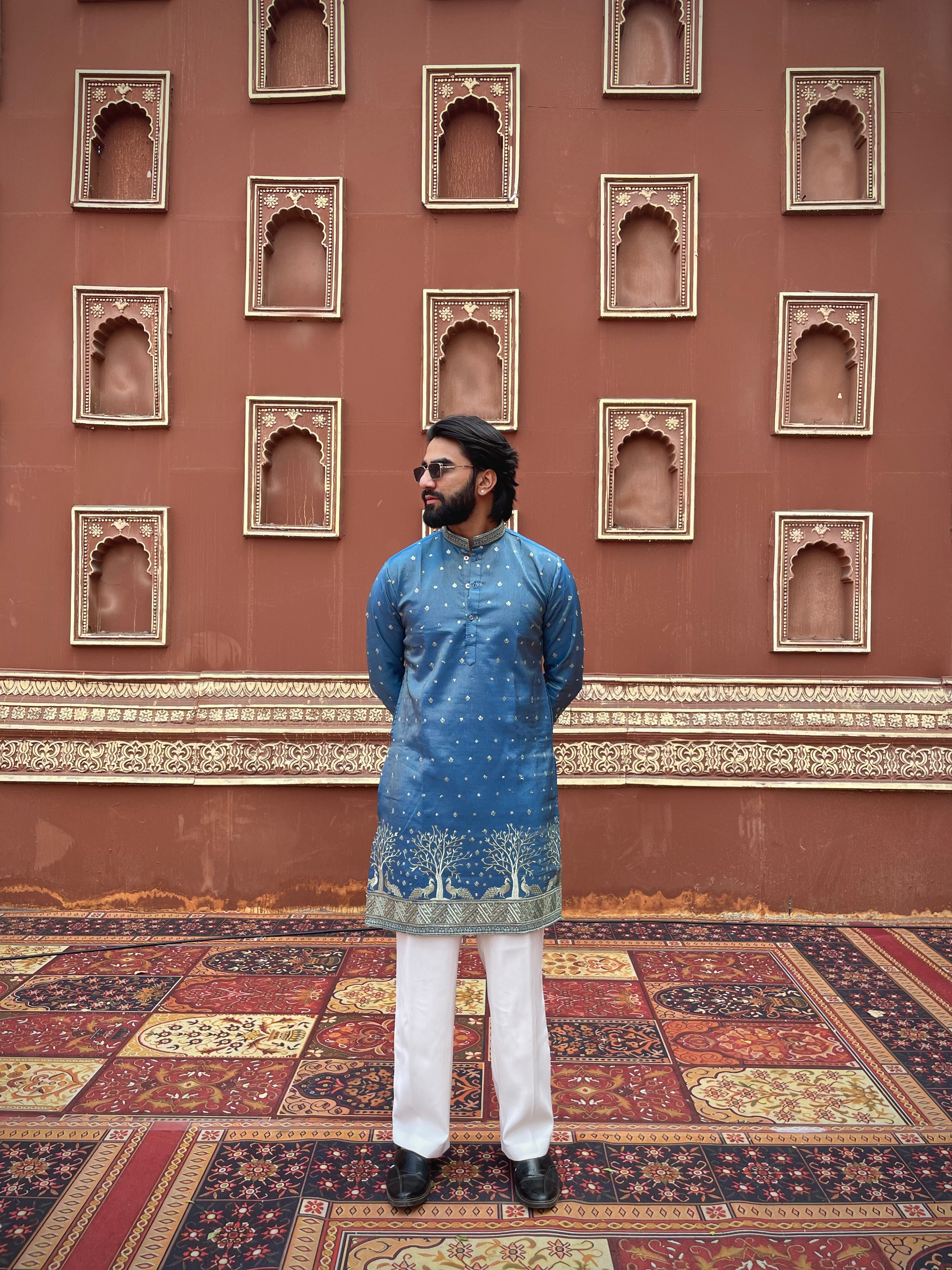 FIROZI SUVARN MAYUR EMROIDERED EXCLUSIVE KURTA