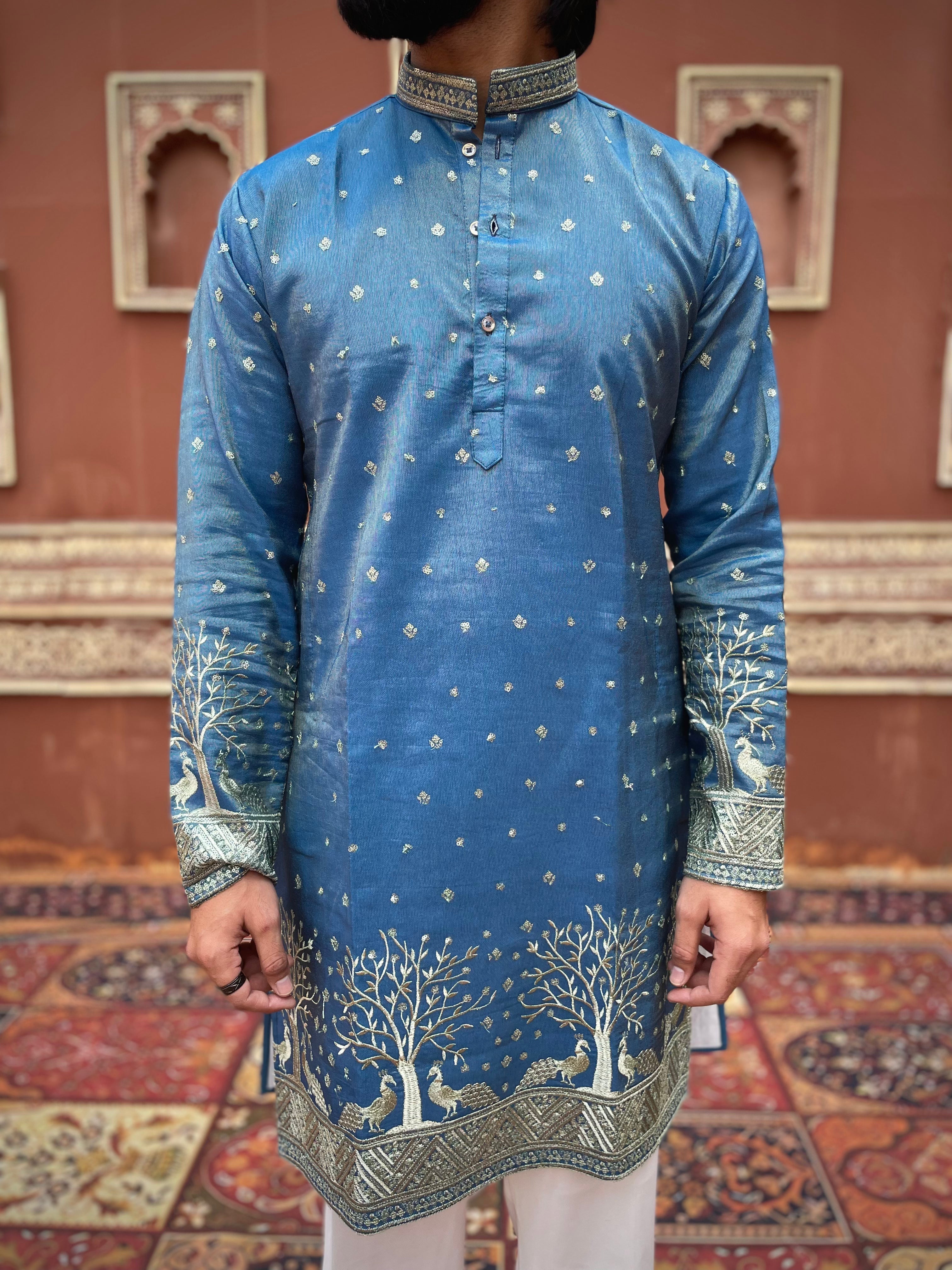 FIROZI SUVARN MAYUR EMROIDERED EXCLUSIVE KURTA