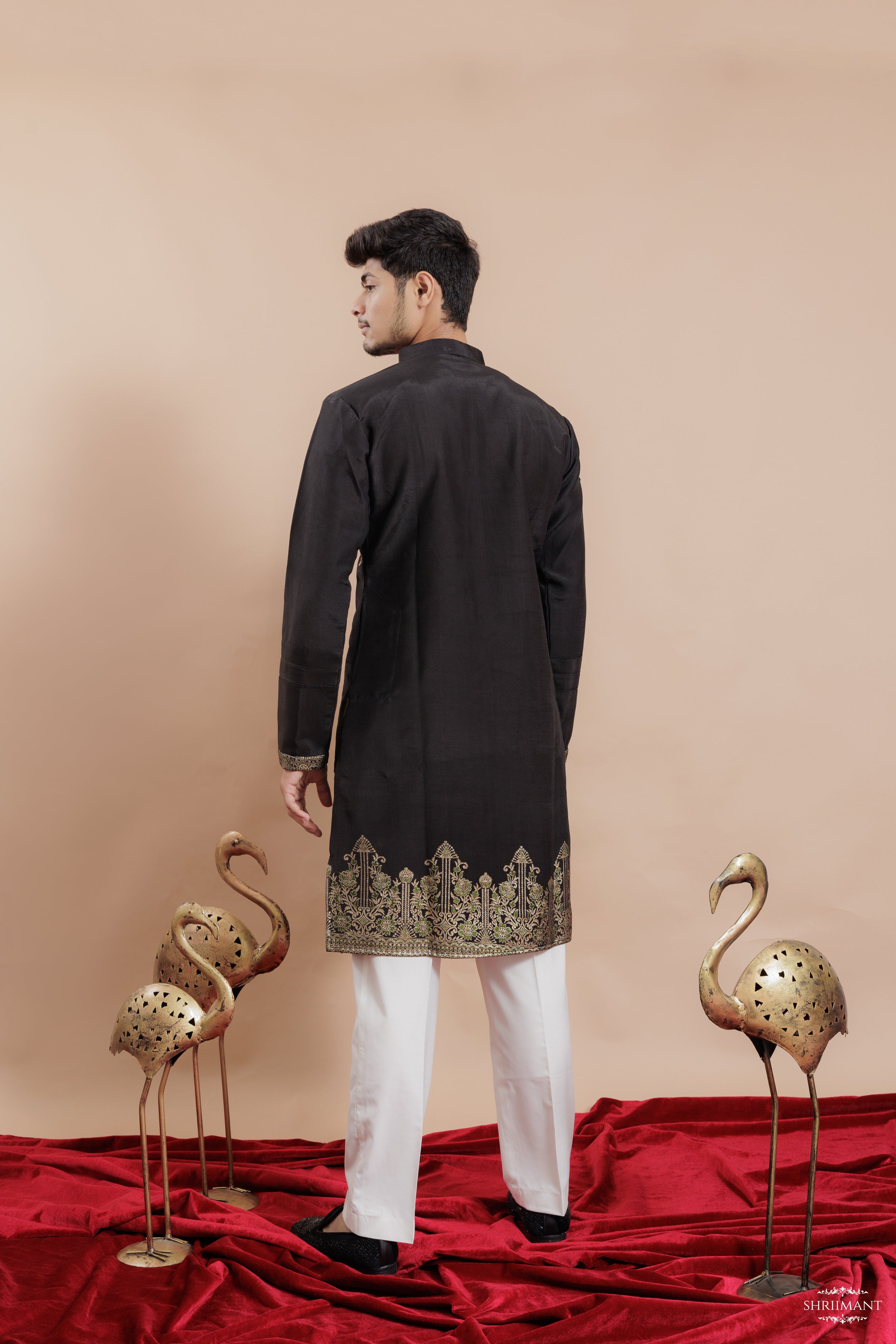 BLACK FOUNTAIN JACQUARD DESIGNER KURTA