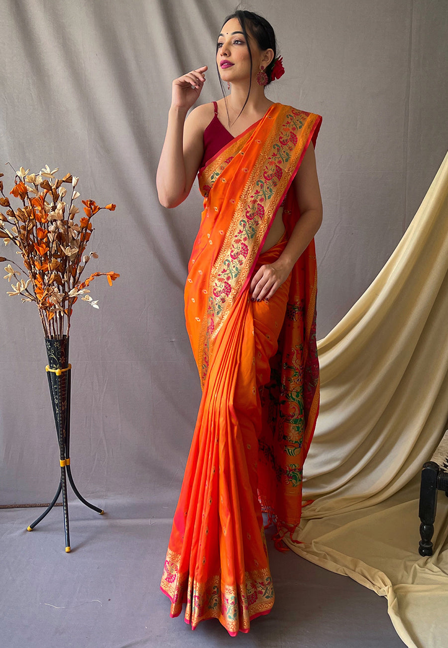 Paithani Silk Vol. 1 Woven Saree Mustard