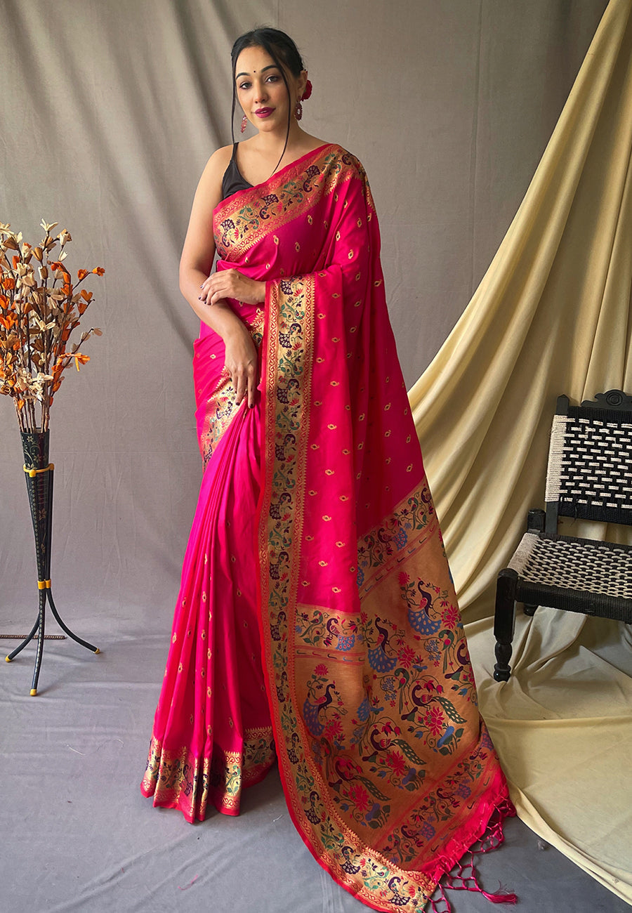 Paithani Silk Vol. 1 Woven Saree Pink