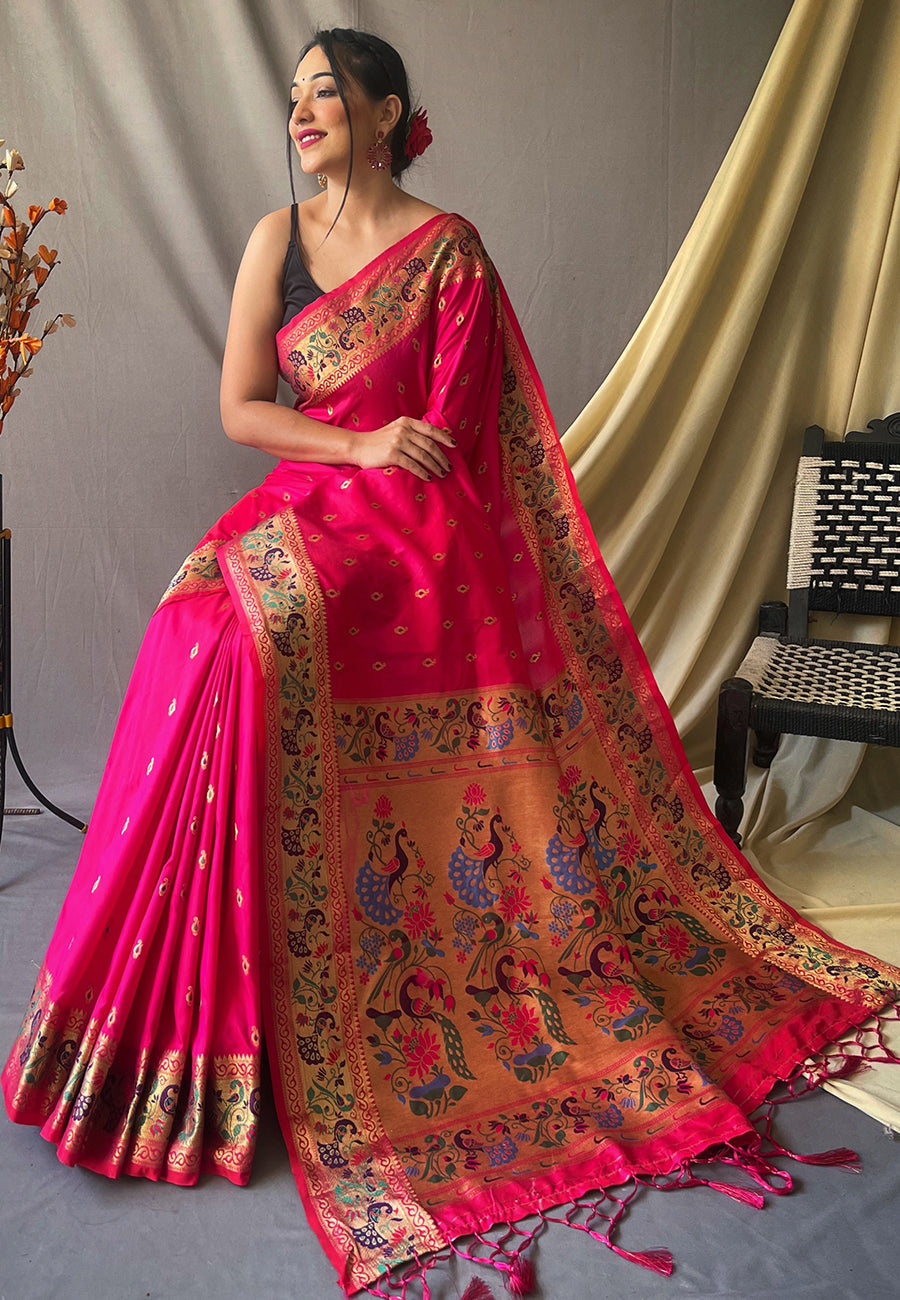 Paithani Silk Vol. 1 Woven Saree Pink